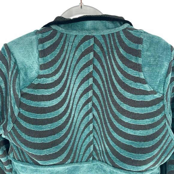 Khangura Jacket Womens Large Blue Tapestry Reversible Animal Print Art to Wear - Picture 13 of 16